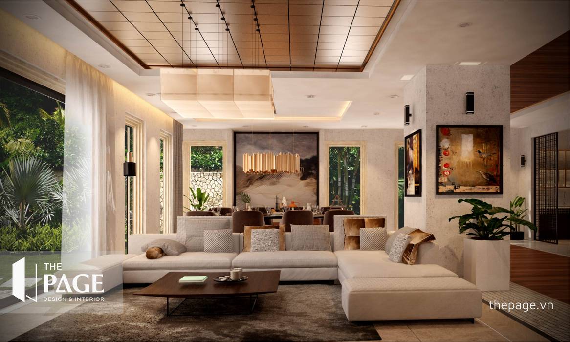 VILLA VŨNG TÀU, The Page Interior & Design The Page Interior & Design Asian style living room