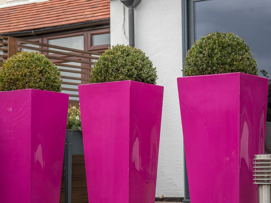 Box ball in tall garden planters adds wow factor earth designs zen garden homify