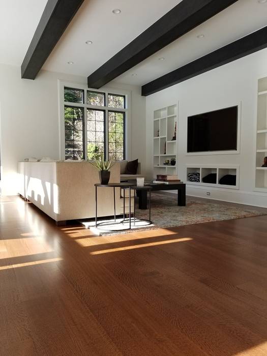 White Oak R&Q Montclair, Shine Star Flooring Shine Star Flooring Ruang Keluarga Modern