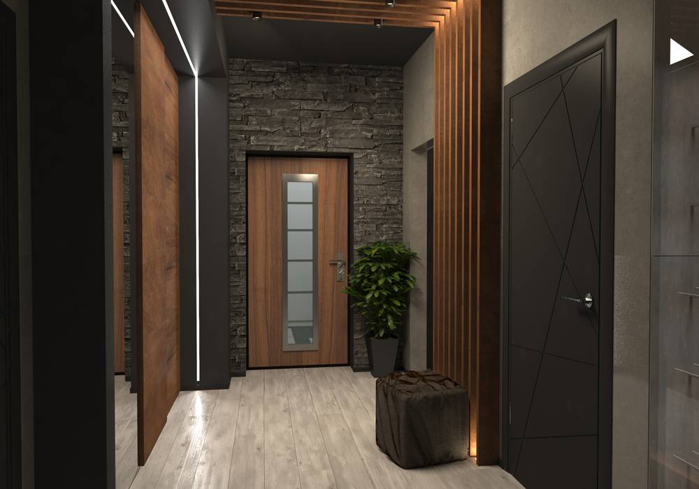 Частный дом г. Питер, owndesign owndesign Industrial style corridor, hallway and stairs