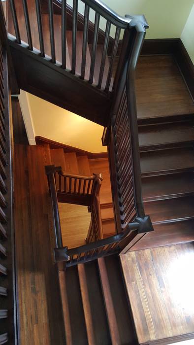 Pine Stairwell Restoration, Shine Star Flooring Shine Star Flooring درج