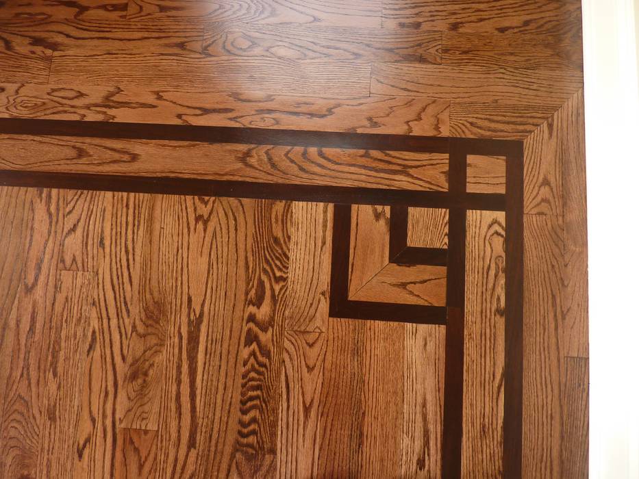 Red Oak Floors with Jacobean and Ebony stain, Shine Star Flooring Shine Star Flooring Klasyczny korytarz, przedpokój i schody