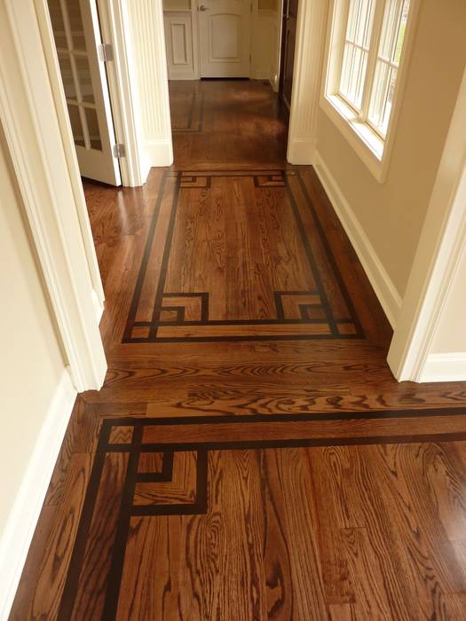 Red Oak Floors with Jacobean and Ebony stain, Shine Star Flooring Shine Star Flooring Koridor & Tangga Klasik