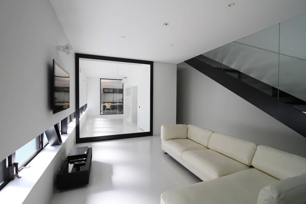 石川淳建築設計事務所 Living Room White Homify