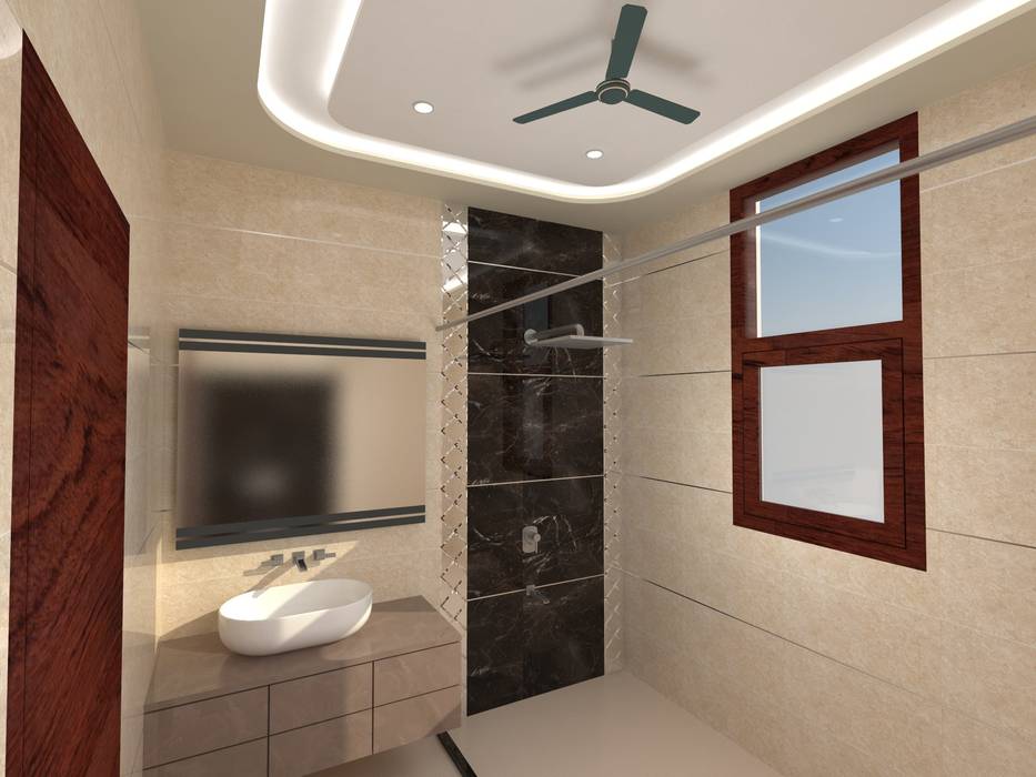 Residence-Pinjaniji, KHOWAL ARCHITECTS + PLANNERS KHOWAL ARCHITECTS + PLANNERS Modern bathroom
