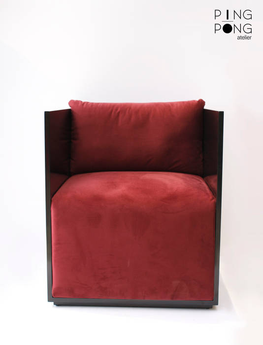 Box armchair PingPong Atelier Furniture Cửa sổ & cửa ra vào phong cách hiện đại Curtain rods & accessories