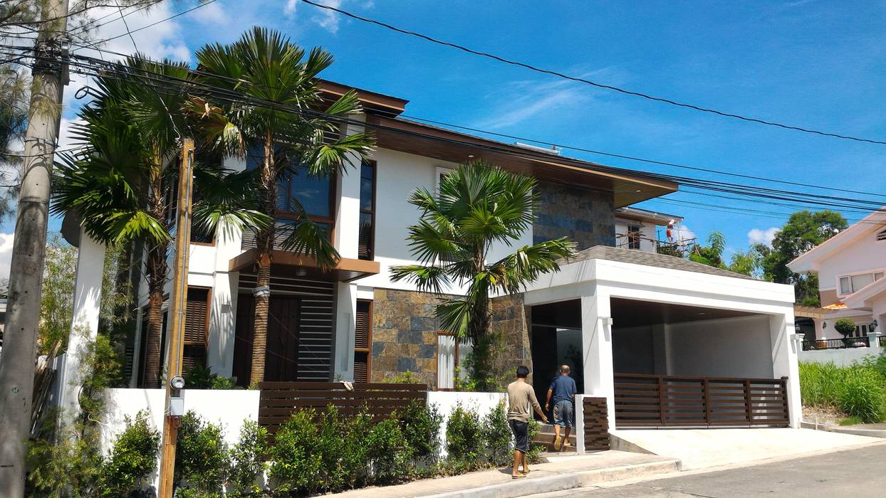 Facade of RS Residence KDA Design + Architecture Single family home green environment,garden,modern rustic houses,wood