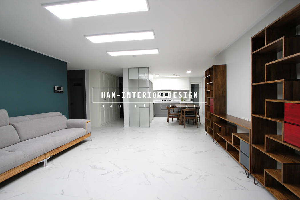수원 장안구 34평 인테리어, 한 인테리어 디자인 한 인테리어 디자인 Modern living room