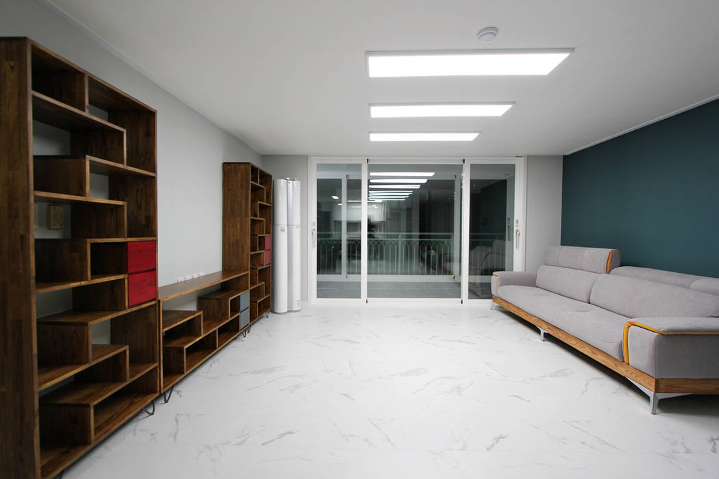 수원 장안구 34평 인테리어, 한 인테리어 디자인 한 인테리어 디자인 모던스타일 거실