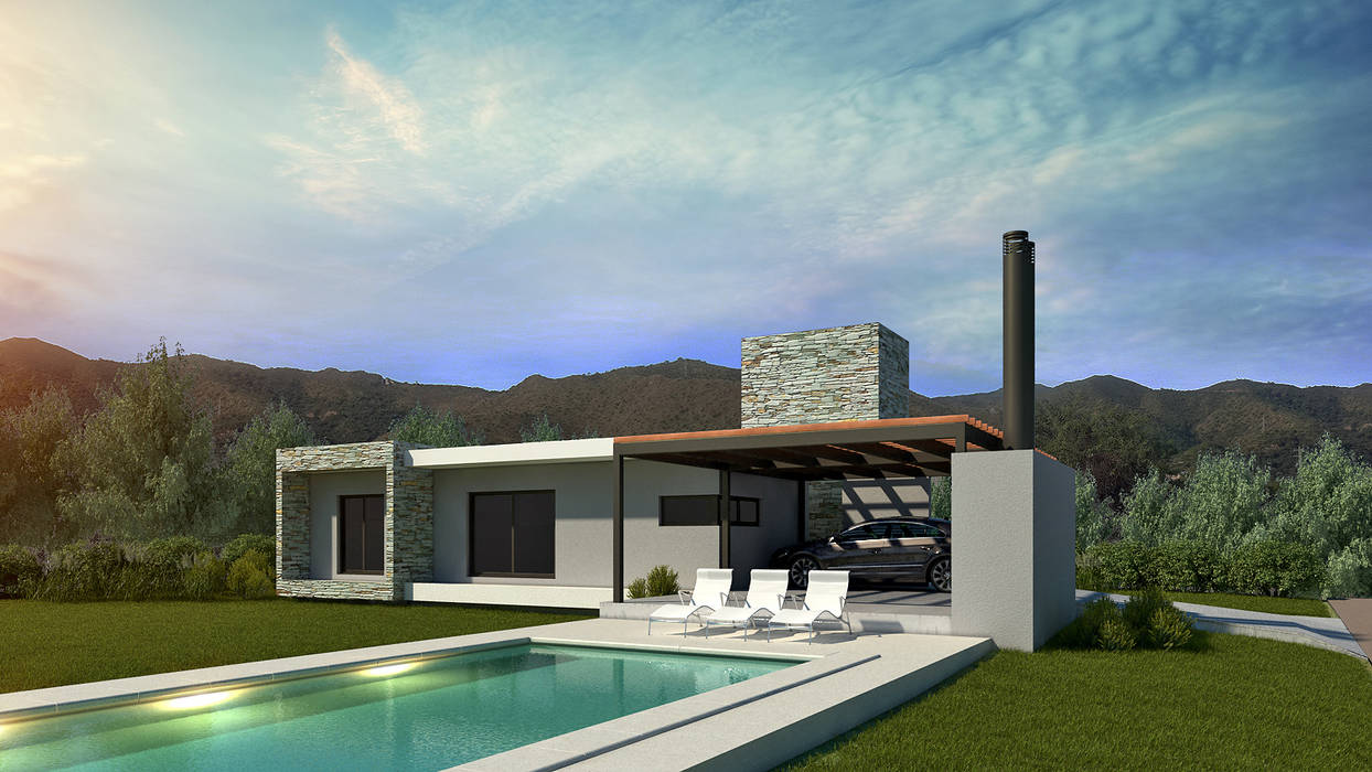 Vivienda Unifamiliar - Comuna de San Roque - Córdoba, WE ARQUITECTURA WE ARQUITECTURA Infinity pool Stone