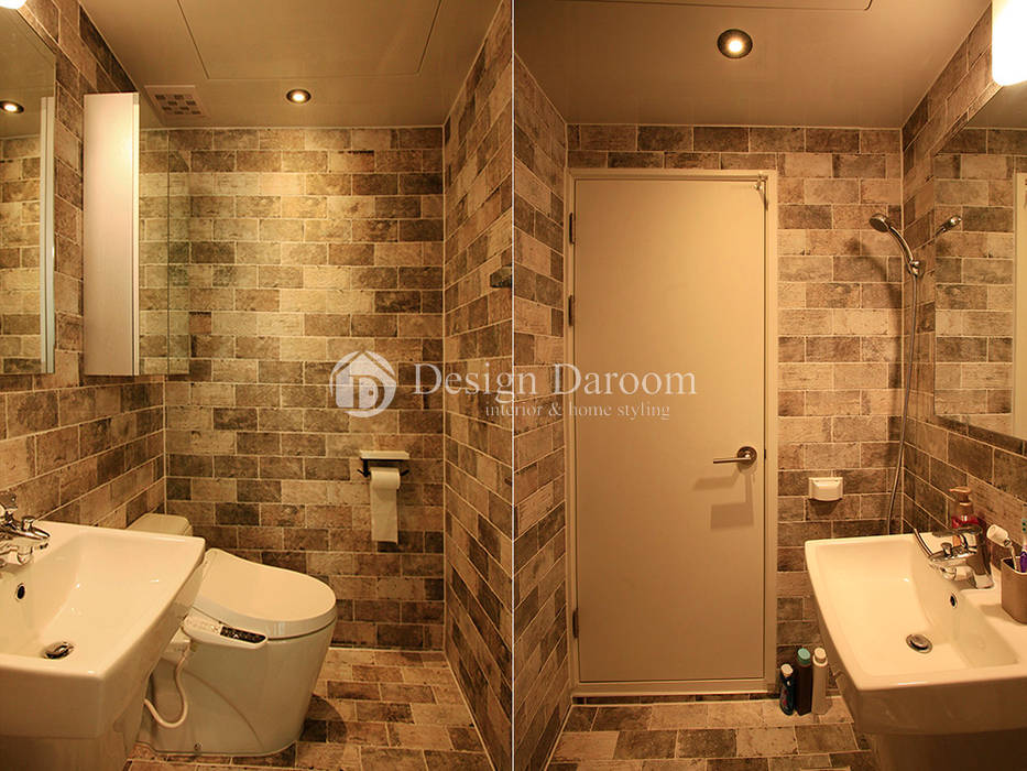 암사동 한강포스파크 아파트 안방욕실 Design Daroom 디자인다룸 러스틱스타일 욕실