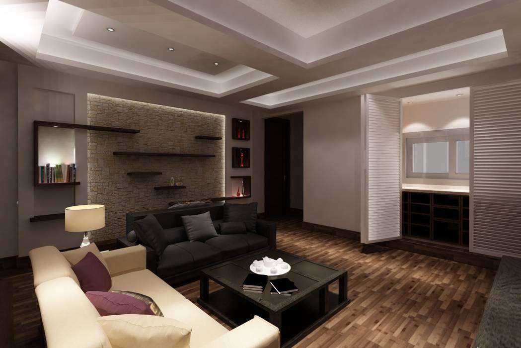 Living Area Modern Design, TK Designs TK Designs Modern Living Room Leather Grey Accessories & decoration