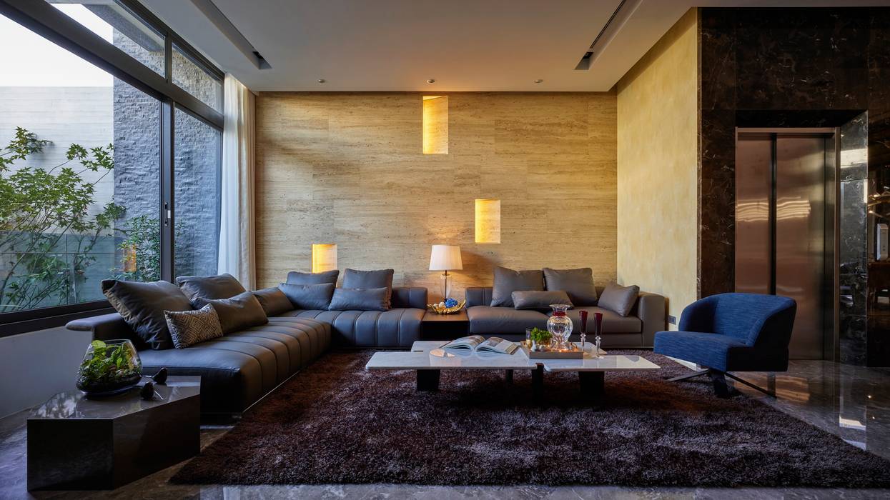 客廳 澤序空間設計有限公司 Modern living room Marble
