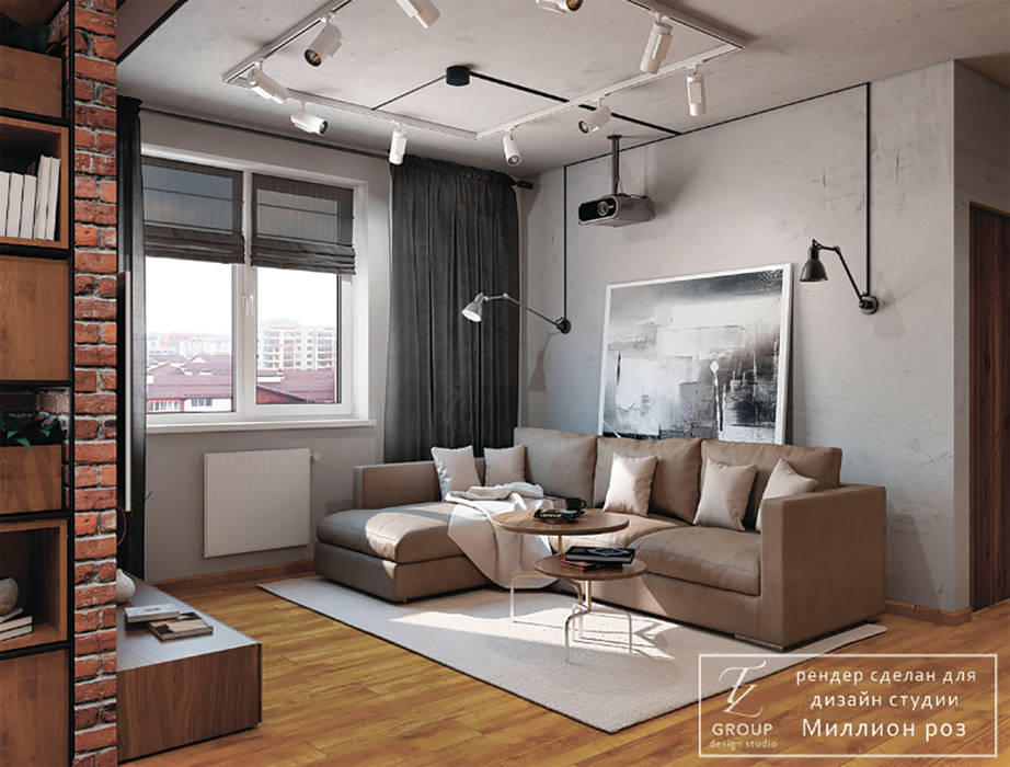 DESIGN PROJECT - LOFT, Design studio TZinterior group Design studio TZinterior group Salon moderne