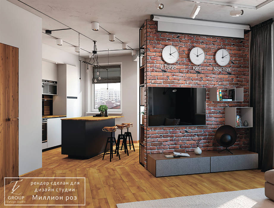 DESIGN PROJECT - LOFT, Design studio TZinterior group Design studio TZinterior group Moderne Wohnzimmer