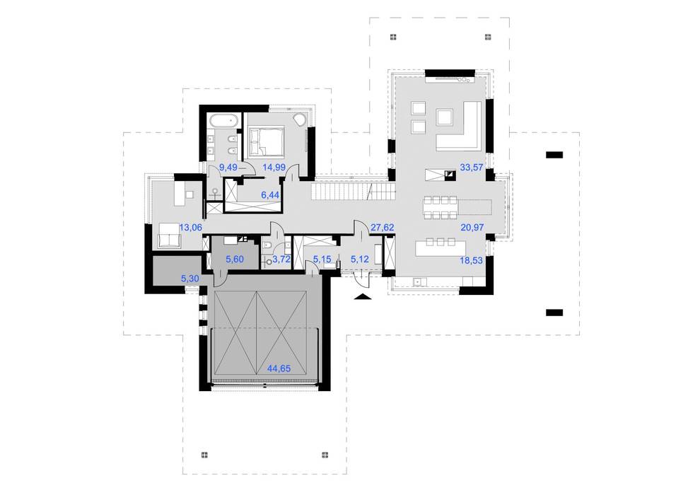 Dom typowy Kalifornia House 232 + 55m garaż, TISSU Architecture TISSU Architecture Paredes y pisos de estilo moderno