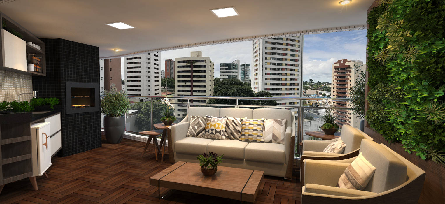 INTERIORES - APARTAMENTO, Sotto Mayor Arquitetura e Urbanismo Sotto Mayor Arquitetura e Urbanismo Varandas, marquises e terraços modernos