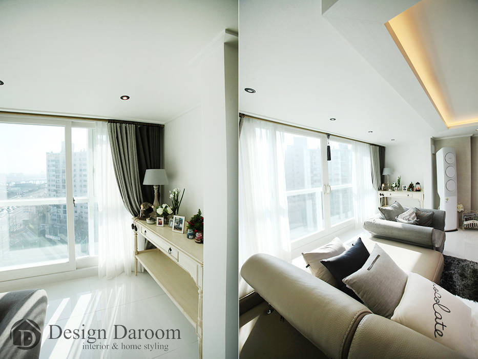 광장동 현대홈타운 53평형 거실 Design Daroom 디자인다룸 모던스타일 거실