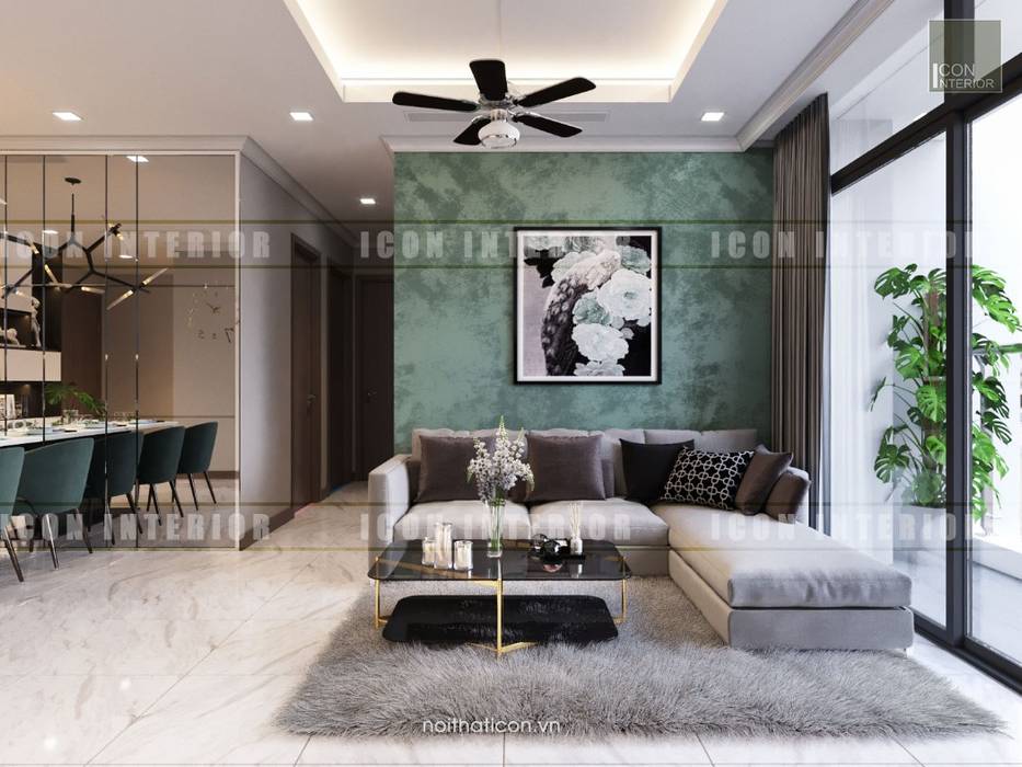 Thiết kế nội thất cao cấp dành cho căn hộ Vinhomes Central Park, ICON INTERIOR ICON INTERIOR Phòng khách