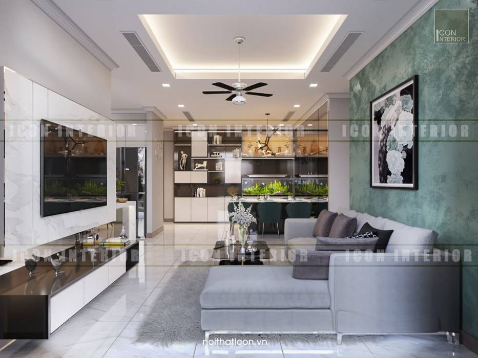 Thiết kế nội thất cao cấp dành cho căn hộ Vinhomes Central Park, ICON INTERIOR ICON INTERIOR Phòng khách