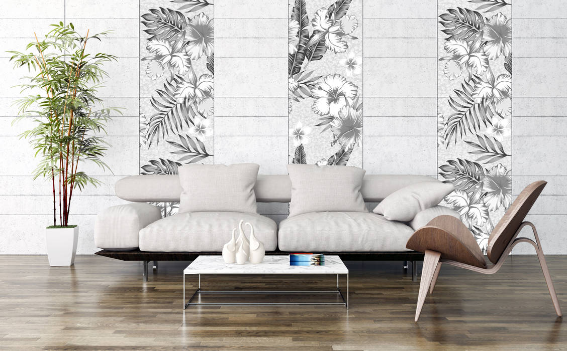 Parete Shiny Glass Tiles Pareti & Pavimenti in stile tropicale