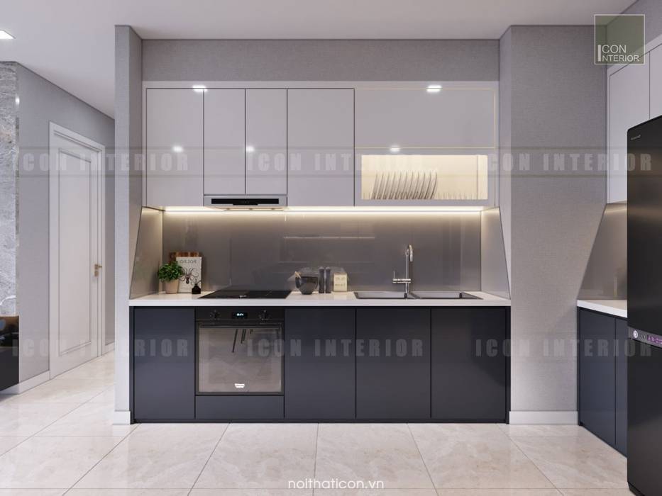 Thiết kế nội thất phong cách Châu Âu hiện đại cho căn hộ Landmark 5 Vinhomes Central Park, ICON INTERIOR ICON INTERIOR Nhà bếp phong cách hiện đại