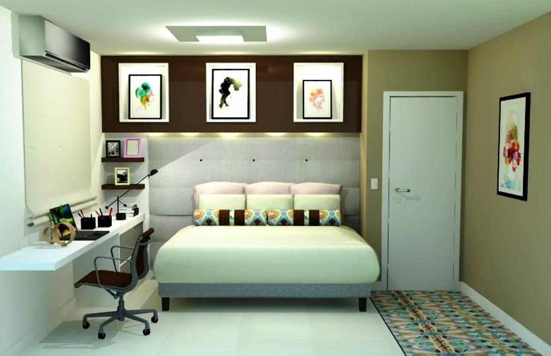 Render quarto da filha Joana Rezende Arquitetura e Arte quarto da filha