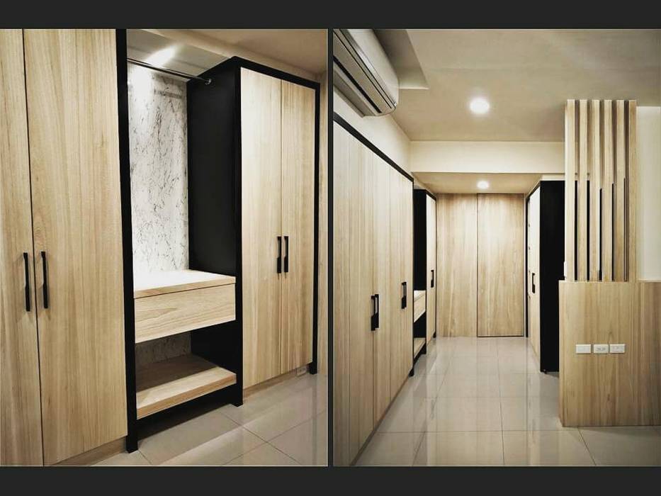 璞舍-0N.5室, 喬克諾空間設計 喬克諾空間設計 更衣室 夹具,建造,木头,长方形,地面,地板,玻璃,门,天花板,正面