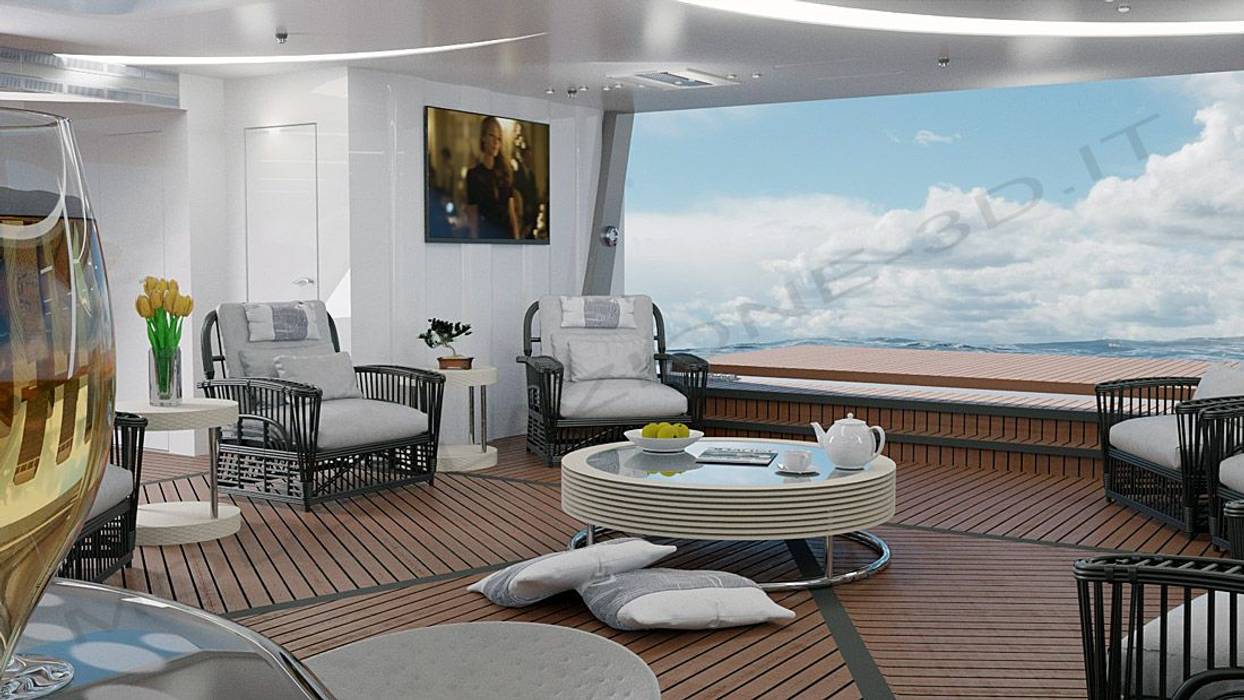 Interni yacht, Alessandro Chessa Alessandro Chessa Du thuyền & phi cơ phong cách hiện đại