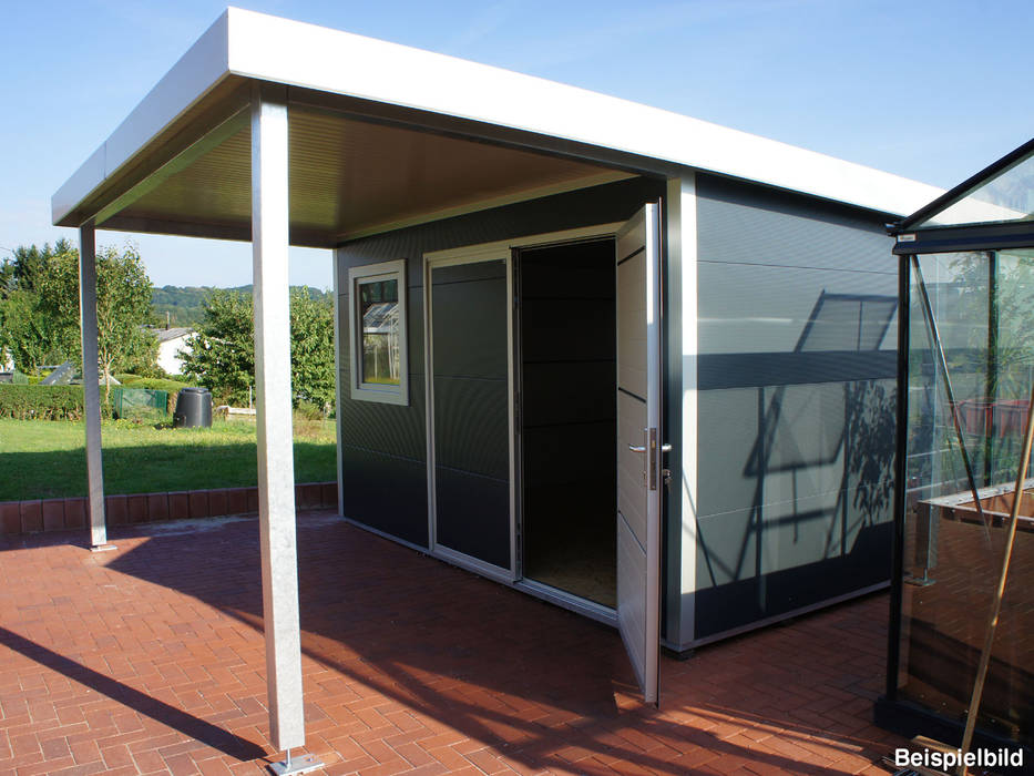 GO-ISO - hochwertiges Gartenhaus isoliert 4,00 x 4,00 m, Trapezblech Gonschior oHG Trapezblech Gonschior oHG Garden Shed Metal