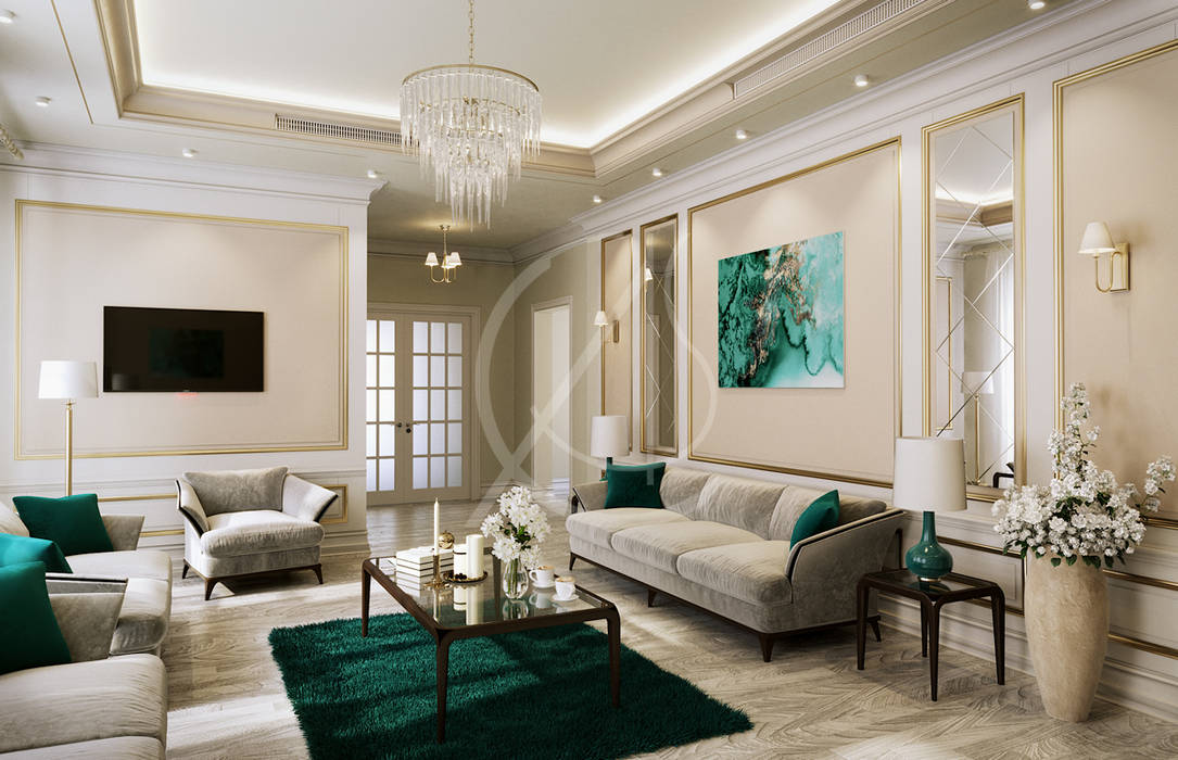 Reception Eclectic Style Living Room By Comelite