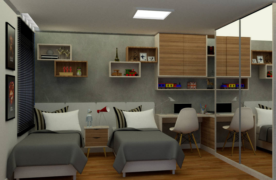 Projeto interiores - quarto adolescentes , MN Arquitetura e Urbanismo MN Arquitetura e Urbanismo Teen bedroom