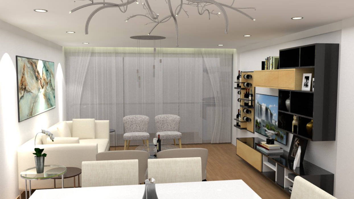 Diseño sala - comedor : salas / recibidores de estilo moderno por ... Diseño sala - comedor : salas / recibidores de estilo moderno por ...