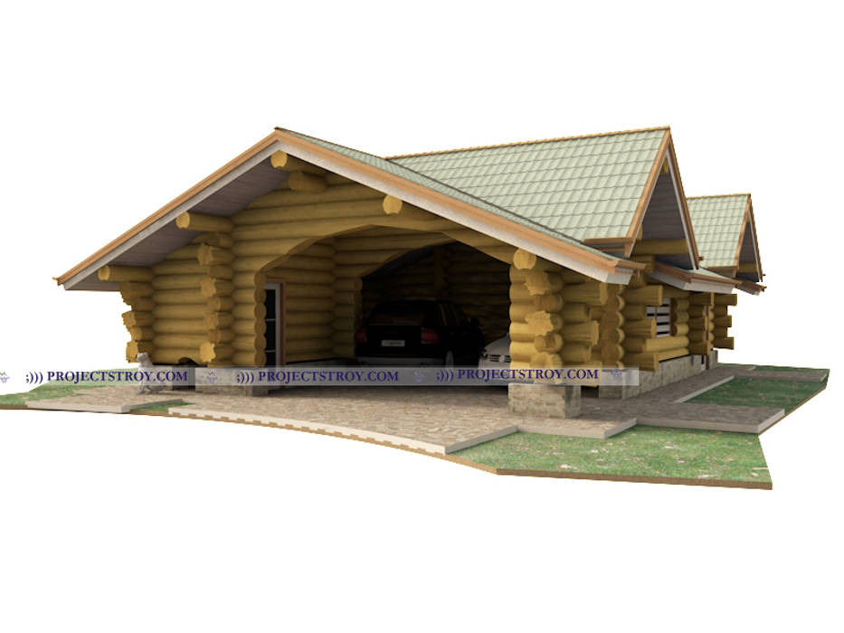 Навес и хозяйственное строение из дерева, Projectstroy Projectstroy Carport Wood Wood effect