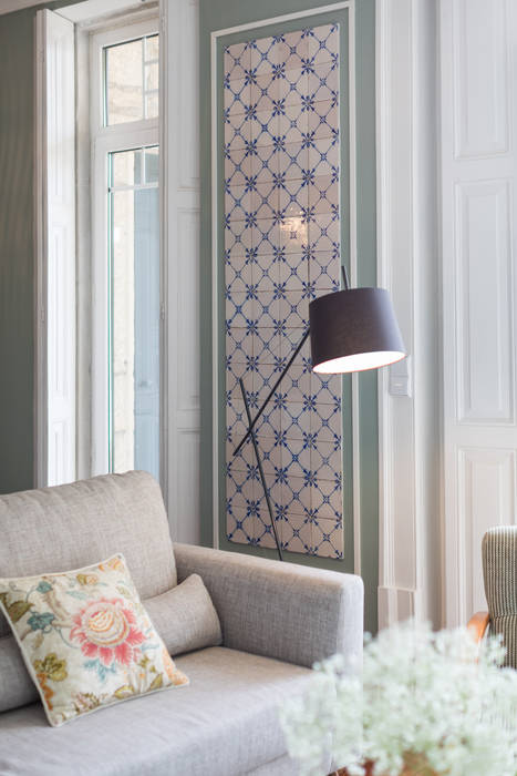 Sala de vivenda em S. Mamede - Projeto de interiores Shi Studio - Matosinhos, Porto por ShiStudio Interior Design Escandinavo