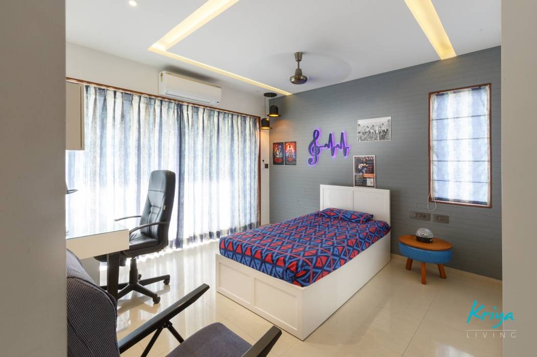 3 BHK Apartment - Fairmont Towers, Bengaluru, KRIYA LIVING KRIYA LIVING Klassische Schlafzimmer