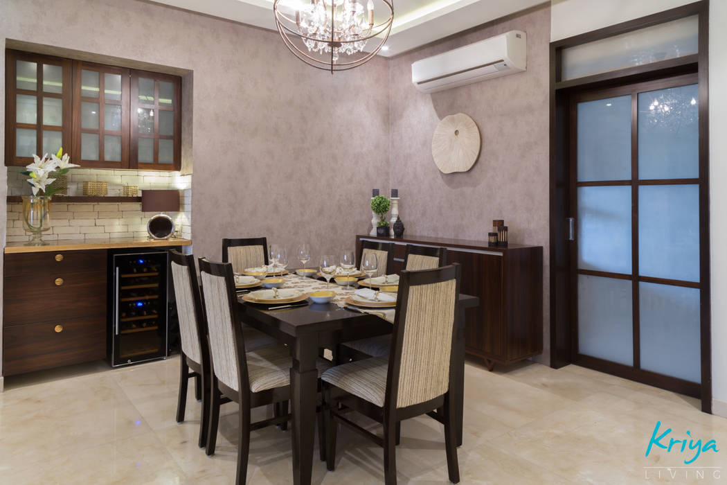 3 BHK Apartment - Raheja Pebble Bay, KRIYA LIVING KRIYA LIVING ห้องทานข้าว