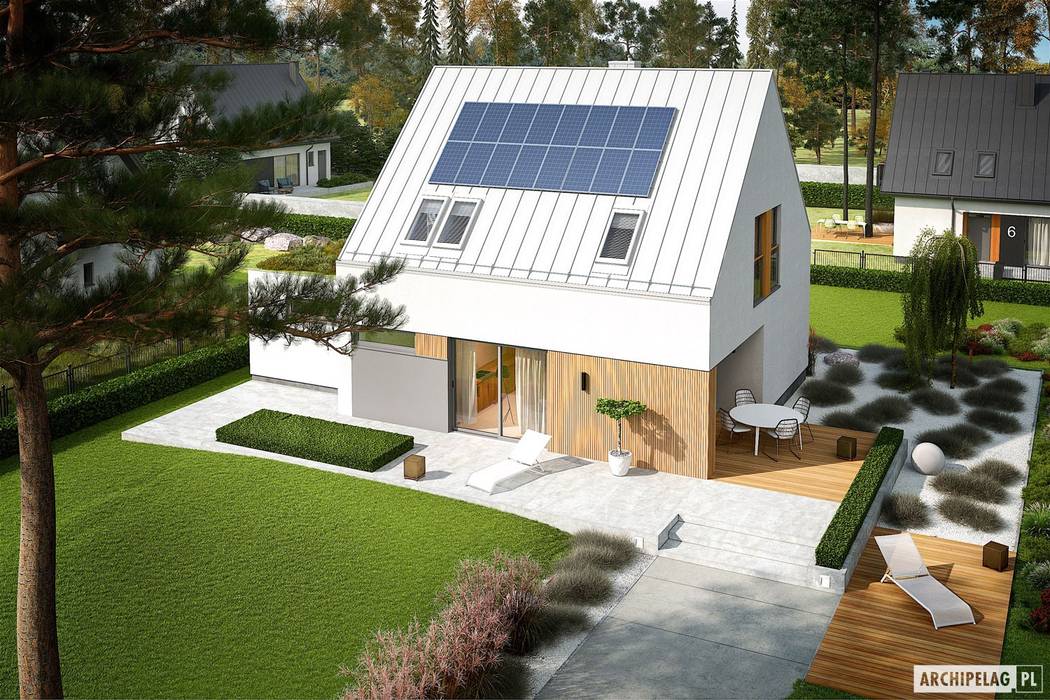 Mini 5 G1 PLUS - nowoczesny i oszczędny dom na duży PLUS Pracownia Projektowa ARCHIPELAG Dom jednorodzinny projekty domów,dom nowoczesny,dom energooszczędny