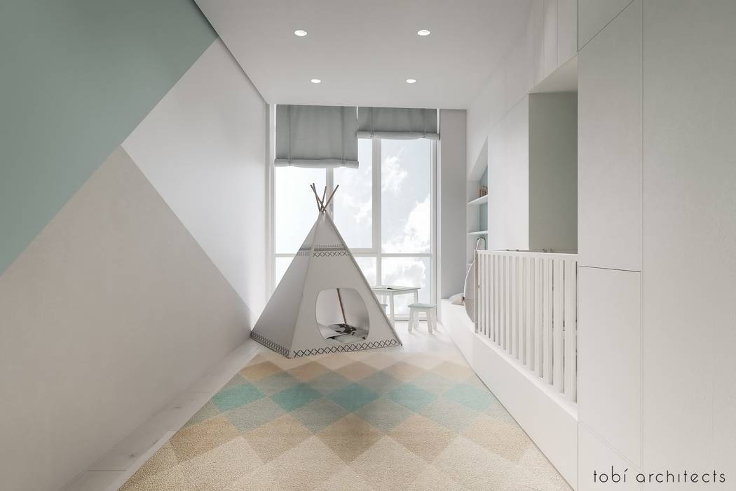 WHITE BREATH Tobi Architects Minimalistische Kinderzimmer