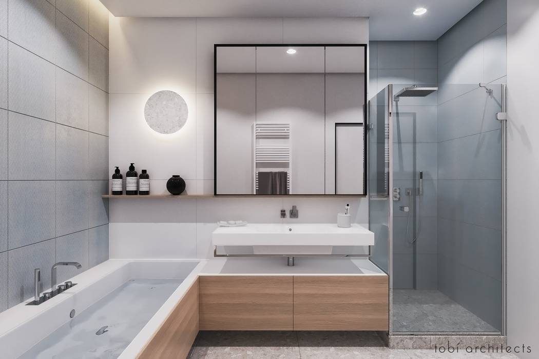 WHITE BREATH Tobi Architects Minimalist style bathroom