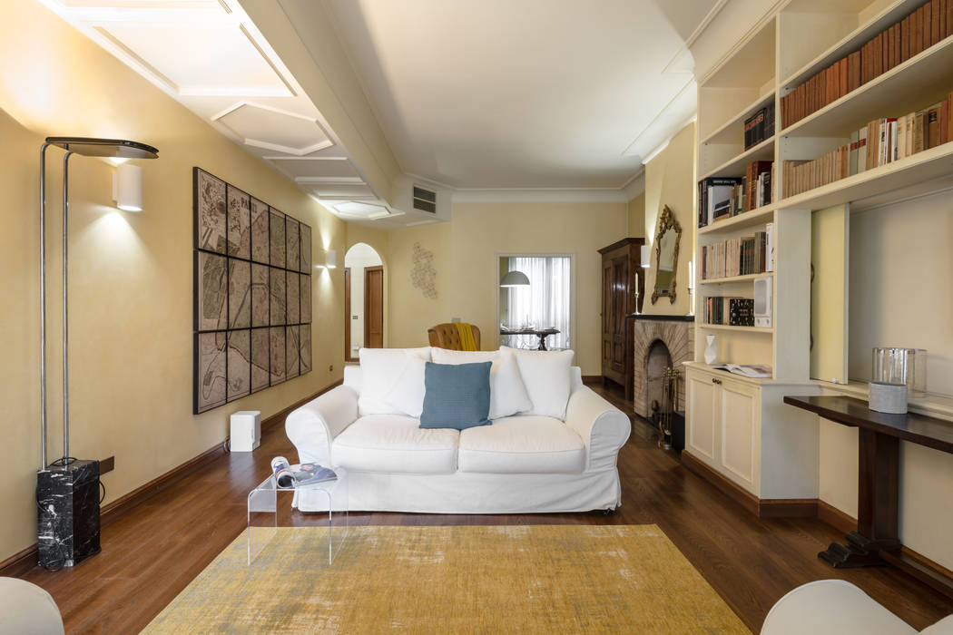 Soggiorno Architrek Soggiorno classico soggiorno,divano,mappa,quadro,tappeto