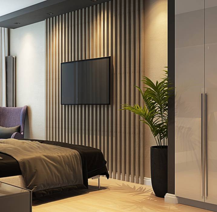 1 к.кв. в ЖК Волга Скай (64 кв.м), ДизайнМастер ДизайнМастер Modern style bedroom