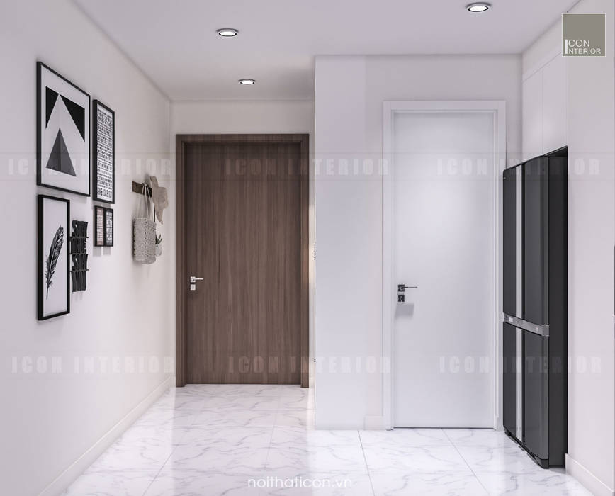 Thiết kế nội thất Vinhomes Centra Park đẹp rạng ngời cùng sắc trắng tinh khôi, ICON INTERIOR ICON INTERIOR Doors