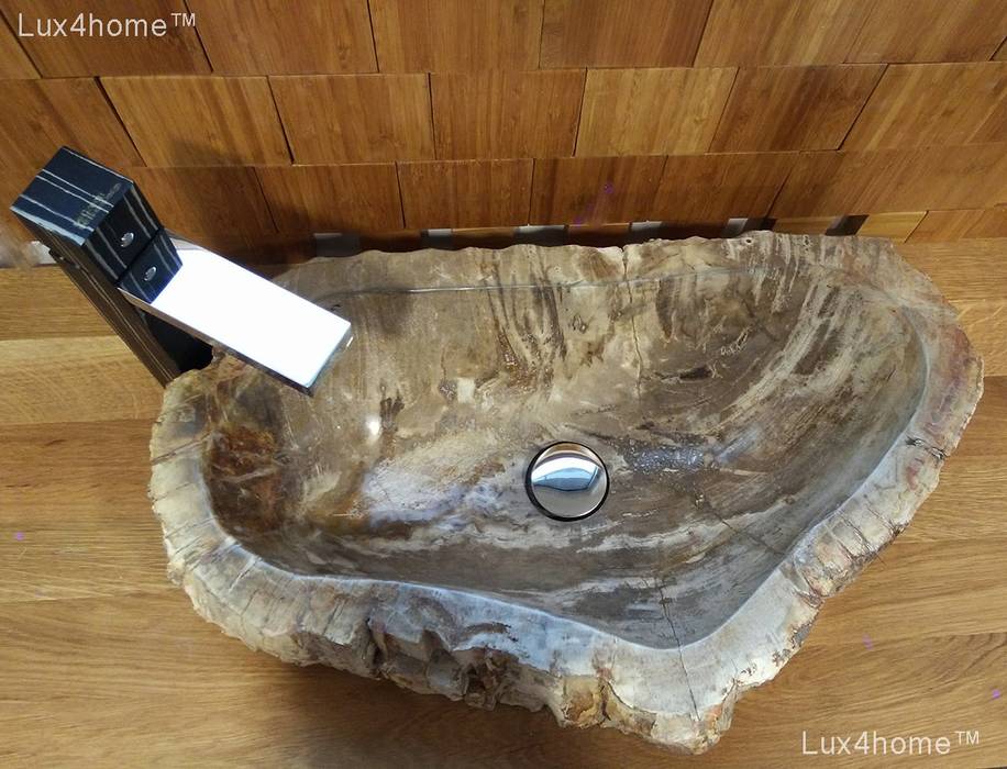 Petrified wood vessel sink - wash basin homify Industrial style bathroom