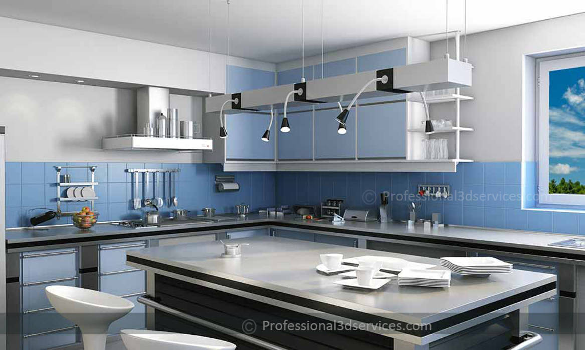 Architectural 3D Interior Rendering ThePro3DStudio Kitchen units kitchen 3d design