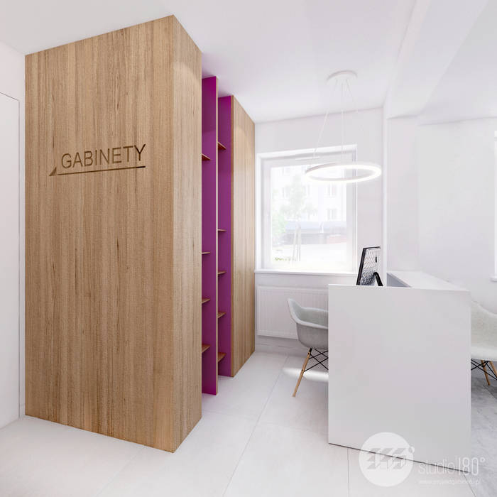 Projekt kliniki stomatologicznej., 365 Stopni 365 Stopni Commercial spaces Gỗ Wood effect Phòng khám