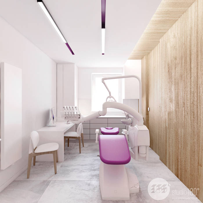 Projekt kliniki stomatologicznej., 365 Stopni 365 Stopni Commercial spaces Wood Wood effect Clinics