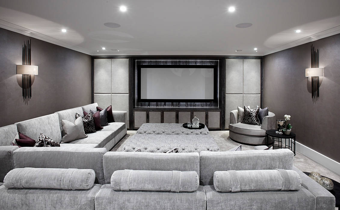 Lower Floor Cinema And Bar Area Modern Media Room By Design