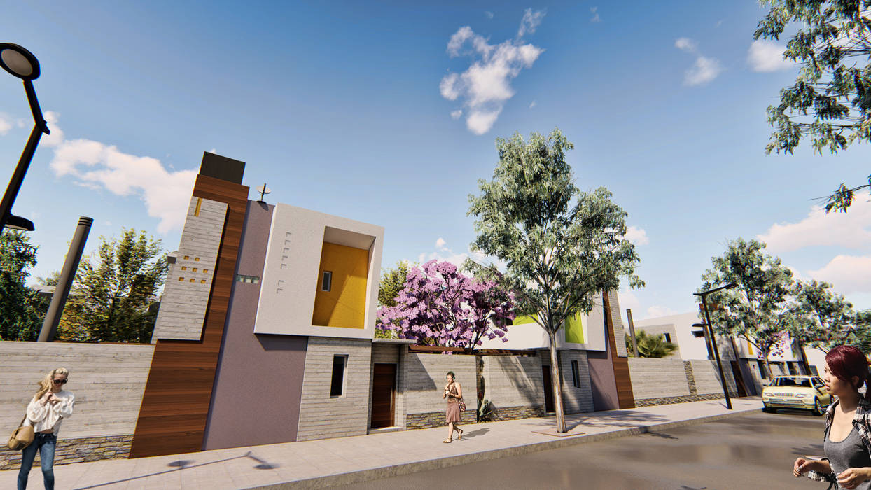 Viviendas con salida a la calle - Fachada lateral - 1 Módulo 3 arquitectura Condominios