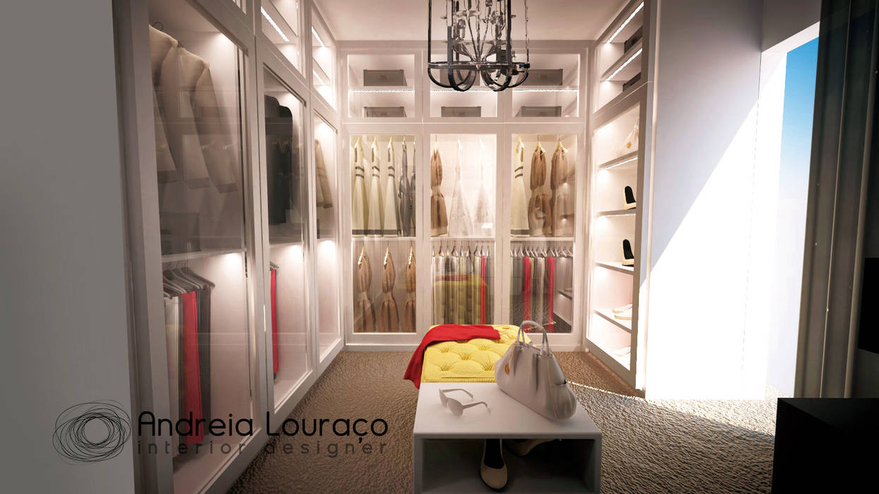 Projecto Closet "1", Andreia Louraço - Designer de Interiores e Exteriores (Email: atelier.andreialouraco@gmail.com) Andreia Louraço - Designer de Interiores e Exteriores (Email: atelier.andreialouraco@gmail.com) Closets de estilo moderno